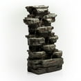 thumbnail image 4 of Alpine Corporation 39" Tall Outdoor Tiered Cascading Rock Electric Fountain with LED Lights, 4 of 12