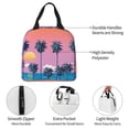 thumbnail image 3 of KLL Beach with Palm Trees Print Insulated Lunch Bag Women, Reusable Cute Tote Lunch Box for Adult & Men, Leakproof Cooler Lunch Bags for Work Office Travel Picnic, 3 of 5