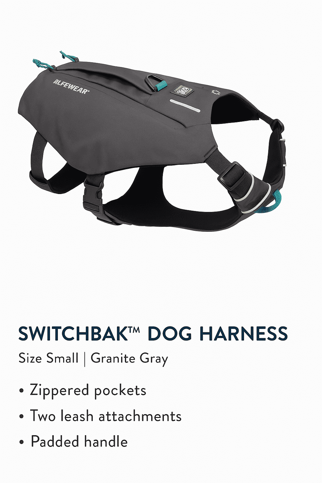 Ruffwear Switchbak Harness with Storage, Grey, Size S