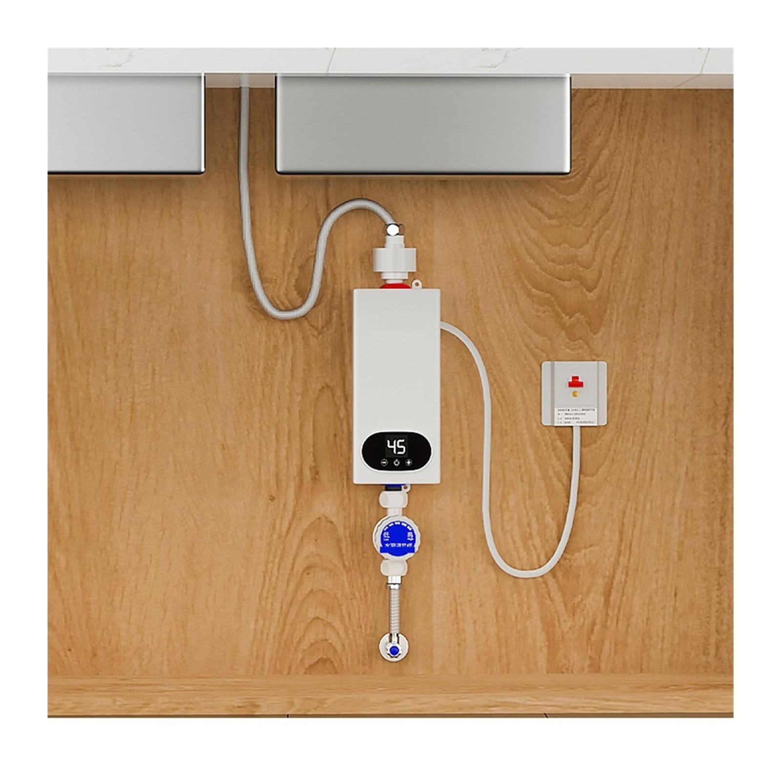 5500W Tankless Water Heater Electric Electric Water Heater Digital Display Instant Hot Water Heater LCD Touch Screen ,Compact Design