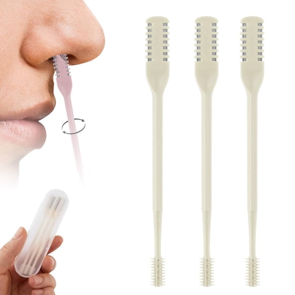 Cortador de vello nasal LECDOA 2 en 1 de doble punta, 3 piezas