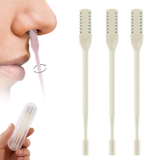 Cortador de vello nasal LECDOA 2 en 1 de doble punta, 3 piezas