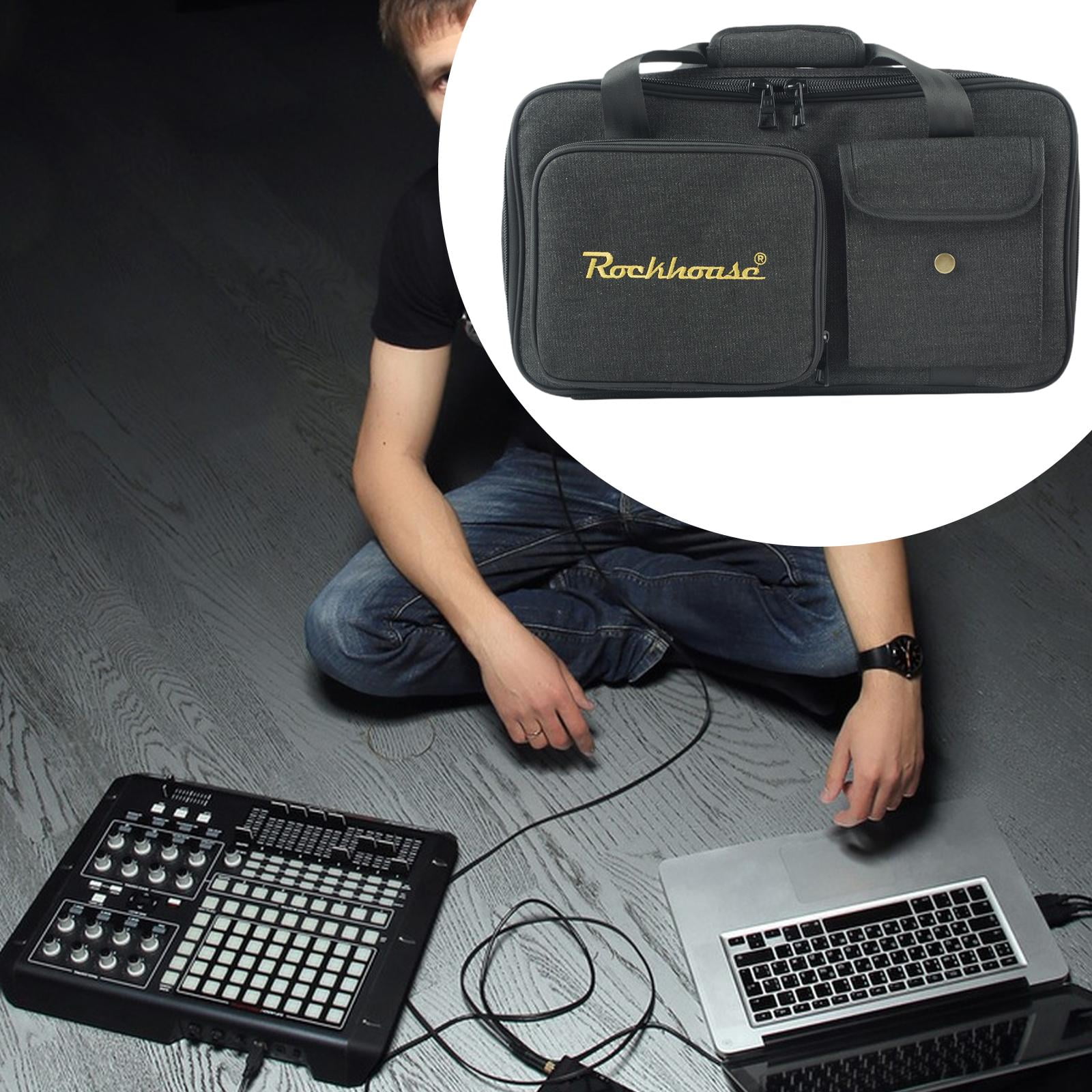 LeeQinersw Guitar Effects Pedal Board Bag Multieffects Carrier for Daily Transport Show L Black L