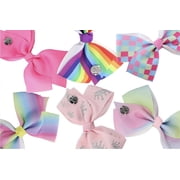 JoJo Siwa 12pcs Hair Bows for Girls (2 Set) - 5 Inches Alligator clips (3)