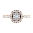 thumbnail image 3 of 1/2 Carat Cushion Shape Halo Diamond Engagement Ring in 10K Rose Gold - IGI Certified (Ring Size 10.25), 3 of 4