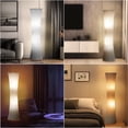 thumbnail image 2 of NATYSWAN 46" Modern Floor Lamps for Living Room, LED Column Standing Floor Lamp with 3 Color Temperature Adjustable & Gray Lampshade for Corner, Bedroom, Office & Kid's Room - Bulbs Included, 2 of 9
