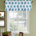 thumbnail image 4 of Blue Coastal Turtle Valances for Windows, Decorative Rod Pocket Window Valance Curtains, Ocean Beach Nautical Marine Life Short Curtain Drapes for Kitchen/Living Room, 2 Panels, 54" W x 18" L, 4 of 8