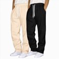 thumbnail image 2 of NOLDARES 2 Pack Mens Sweatpants Athletic Joggers Mens Workout Open Bottom Lightweight Sweat Pants with Pockets,Khaki,XXL, 2 of 8
