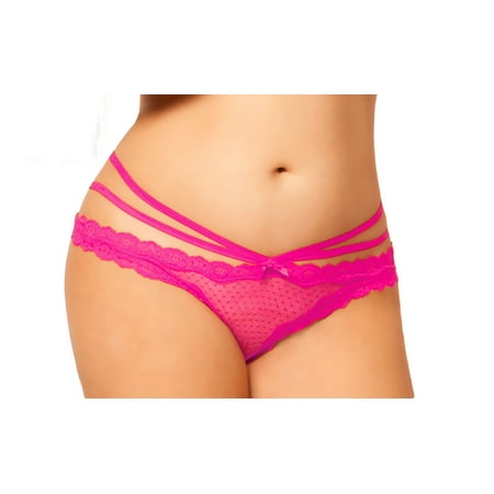 

Lacy Line Plus Size Sexy Open Crotch Open Back Mesh Strappy Panties