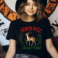 thumbnail image 3 of North Pole Social Club T-Shirt | Reindeer Holiday Graphic Tee, Navy, Size S, 3 of 6