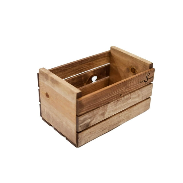 Darla'Studio 66 Cherry Stained 45 RPM Record Holder Wood Crate