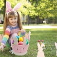 thumbnail image 4 of Easter Basket Children Personalized Woven Rope Easter Basket Empty With Rabbit Ears And Handles, 4 of 6