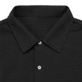 thumbnail image 5 of YLSDY Men's Camp Collar Crinkle Linen Shirt, Button-Down Short Sleeve with Relaxed Fit, Vacation Style Top Black L, 5 of 9