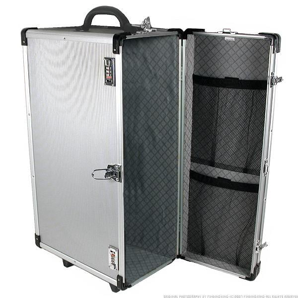 FindingKing Large Aluminum Jewelry Carrying Rolling Case