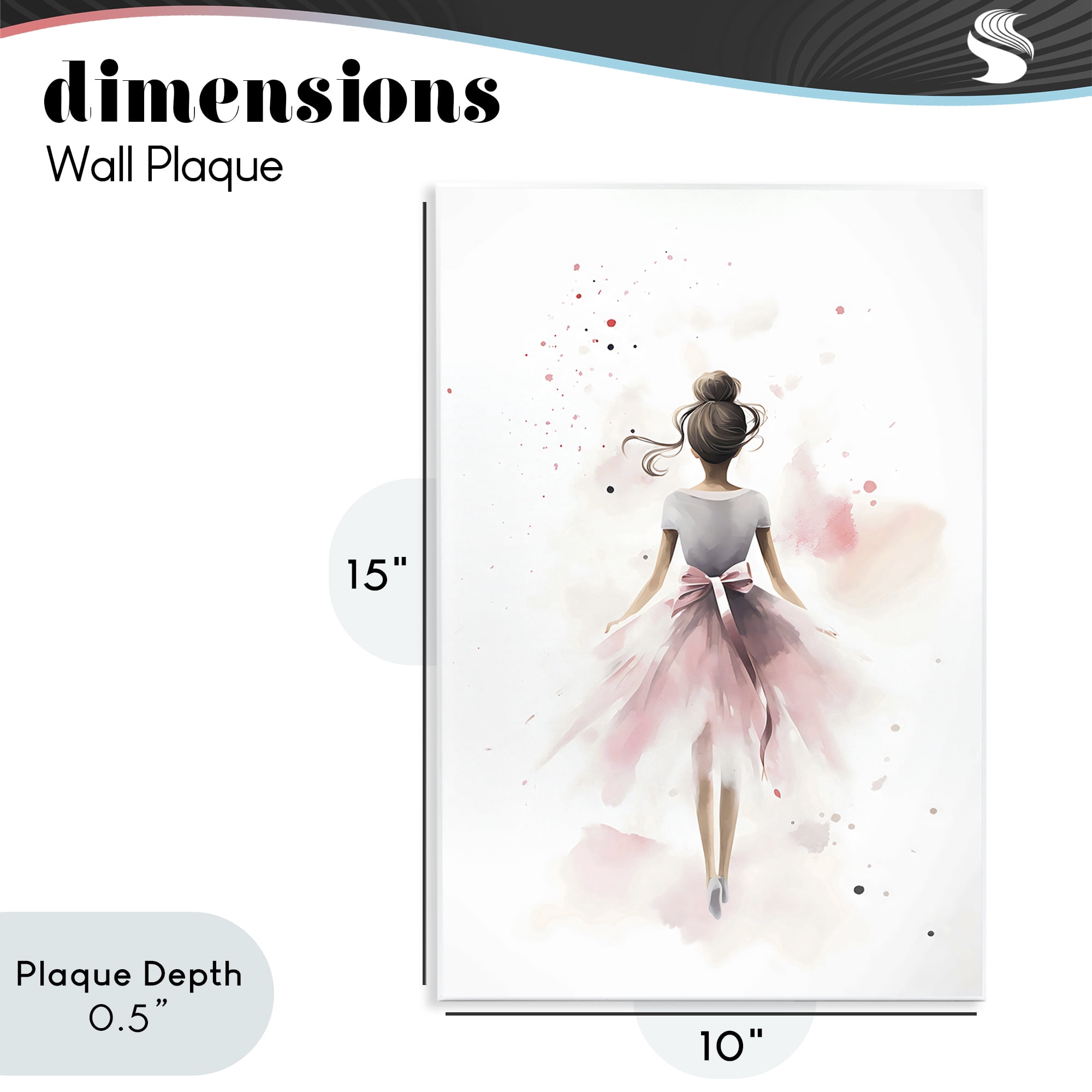 Stupell Industries Speckled Ballerina View Wall Plaque Art, design by Creative Studio