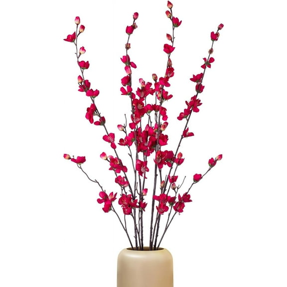 4PCS Artificial Plum Blossom, Silk Wintersweet Branches Arrangements for Wedding Office Party Hotel Yard Home DIY Decoration(White). A