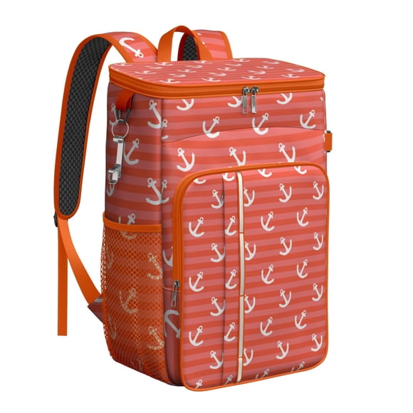 Sac à Dos Glacière Nautique Marée et Carte Océan, Sac Glacière Isolé Étanche, Sac à Dos-Repas Imperméable pour Amateurs de Mer, Pêche, Randonnée