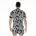 thumbnail image 2 of Black And White Sunflower Pattern Short Sleeve Men'S Rompers, Sunflower Flower Floral Casual Summer Jumpsuits Outfit, 2 of 4