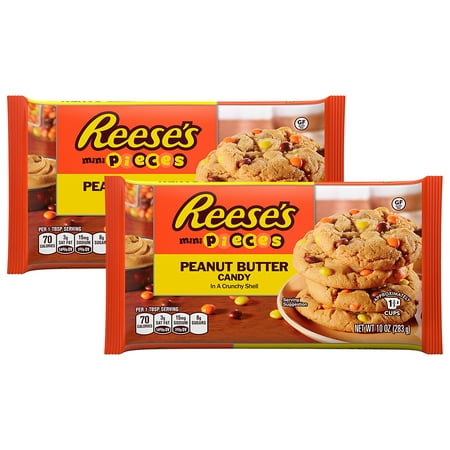 (2 Pack) Reese's Pieces, Peanut Butter Mini Baking Chips, 10 (The Best Butter For Baking)