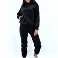 thumbnail image 2 of Usmixi Womens Tracksuits Set Jogger Pant 2 Piece Outfits for Women Casual Solid Hooded Sweatshirt and Drawstring Sweatpant Sweatsuit Sets with Pocket Lounge Sets for Girls Deals on Sale, 2 of 6