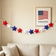 thumbnail image 5 of Guirnalda de 220 Cm con Estrellas Rojas, Blancas y Azules con Diseño de Estrellas y Rayas para El Día de La Independencia – Bandera Patriótica con Pentagrama para La Decoración de Fiestas Navideñas., 5 of 5