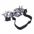 thumbnail image 3 of C.F.GOGGLE Rivet Kaleidoscope Rave Rainbow Crystal Lenses Steampunk Goggles, Black/ Copper/ Brass, 3 of 3