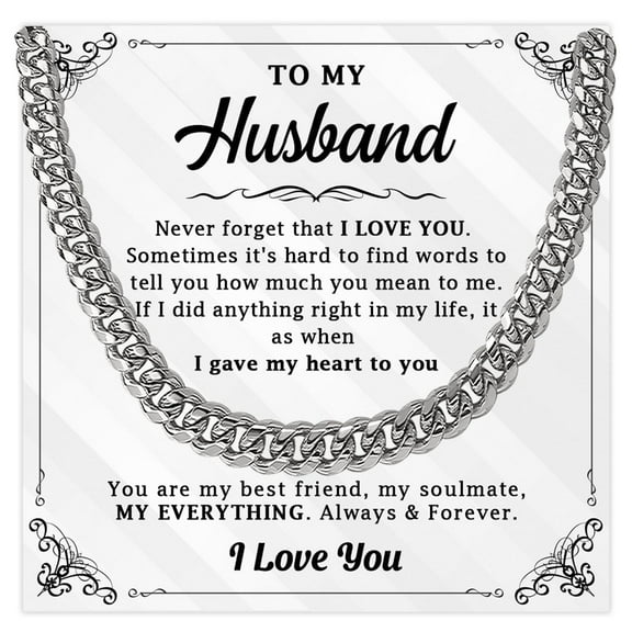 Husband Necklace Chain, Valentines Day Gfit For Husband, Husband Gifts From Wife, Unique Birthday Gift For Husband, Christmas Gifts For Husband, Wedding Gift For Him, To My Husband Chain
