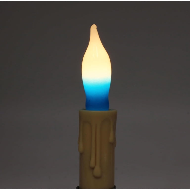 Blue & White Flame Tip Bulbs - 12 Pack for Menorahs photo 2