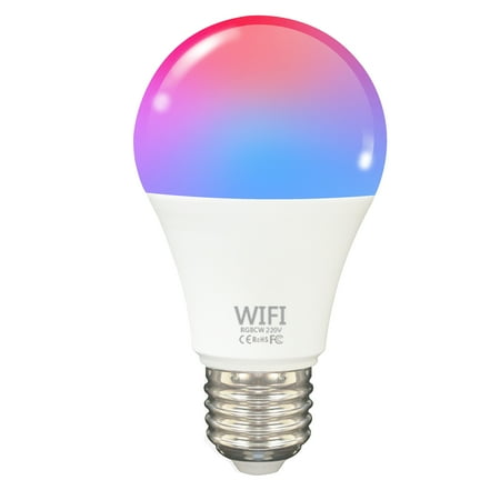 

Fcmila TY007 Smart WiFi Light Bulb LED RGB Color Changing Compatible with / home/IFTTT/Tmall Genie No Hub Required A19 E27 Multicolor Tuya/SmartLife APP Control