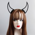 thumbnail image 2 of Halloween Headband Devil Horn Head Piece Band Band Accessory Disfraz de disfraces Favores (negro), 2 of 7