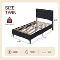 thumbnail image 2 of 4 EVER WINNER Twin Bed Frame, Faux Leather Bed with Button Tufted Headboard, Upholstered Platform Bed with Wood Slat Support, Box Spring Needed, Noise Free, Easy Assembly,Black, 2 of 8