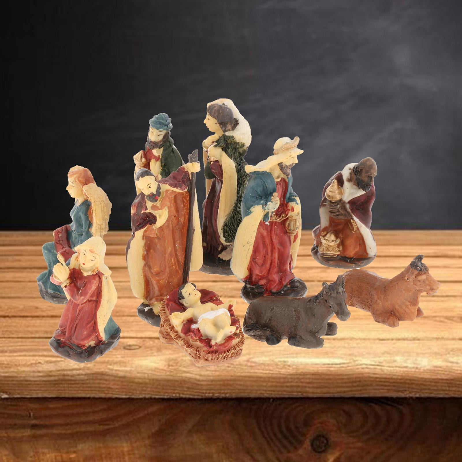 Traditional Nativity Scene, Elegant Nativity Religious Set, Resin