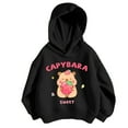 thumbnail image 3 of lnmuld Girls Tops Girls Hooded Sweatshirt Capybara Print Casual Loose Fit Long Sleeve Top for Toddler Kids Soft Comfortable Autumn Winter Outfits Size:4-5 Years, 3 of 5
