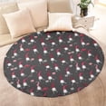 thumbnail image 4 of Dark Gray Christmas Gnome Pattern Round Blanket,Comfortable Soft Flannel Throw Blanket,All Season,Warm Lightweight Blankets for Sofa Bed Couch Living Room Chair 47"x47", 4 of 5