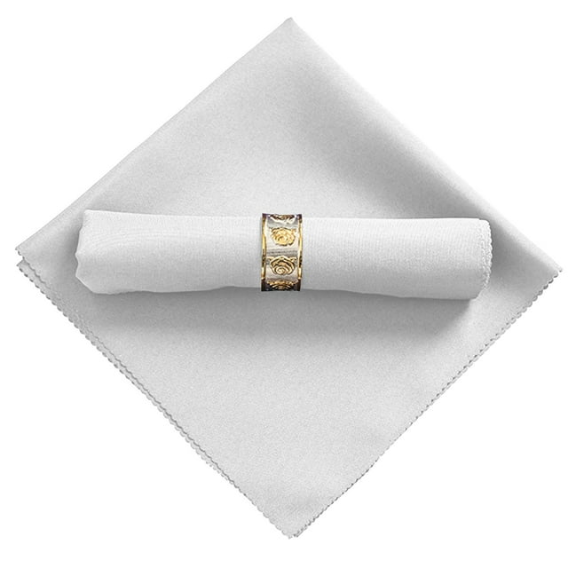 17X17 Inch Christmas Cloth Napkins Soft Dinner Table Napkins Rustic Wedding Party Bridal Shower Thanksgiving Decor Cotton Polyester Blend, 6 Napkins