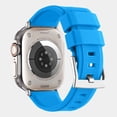 thumbnail image 6 of Sports Band Compatible for iWatch Bands 49mm 46mm 45mm 44mm 42mm, Soft Silicone Wristband Strap with Classic Adjustable Clasp for iWatch Series 10 Ultra 9 8 7 6 5 4 SE 3 2 1 for Women Men, Lndigoblue, 6 of 6