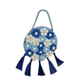 thumbnail image 1 of TRKIYQC Bolso de mano floral de punto bohemio con borla, bandolera cruzada colorida de 22 cm para mujer Holiday Beach TRKIYQC moda, 1 of 3