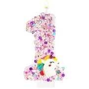 0-9 Number Birthday Candle,Happy Birthday Cake Candle， Unicorn Themed Party Supplies