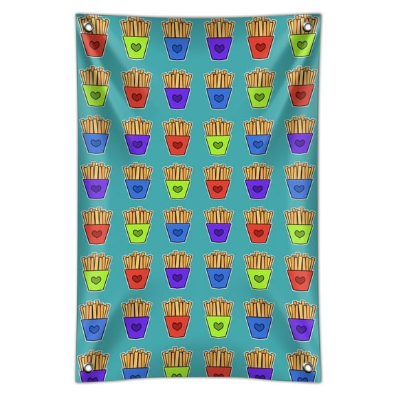 Colorful French Fries Pattern Home Business Office Sign