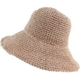 thumbnail image 6 of CoCopeaunts Women Straw Bucket Hat Wide Brim Summer Breathable Hollow-Out Bucket Cap Woven Foldable Roll up Floppy Basin Hat, 6 of 8