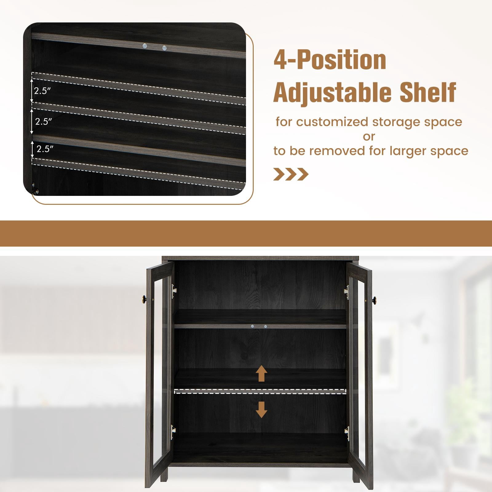 Giantex  Kitchen Pantry Storage Cabinet, Farmhouse Freestanding Buffet Hutch