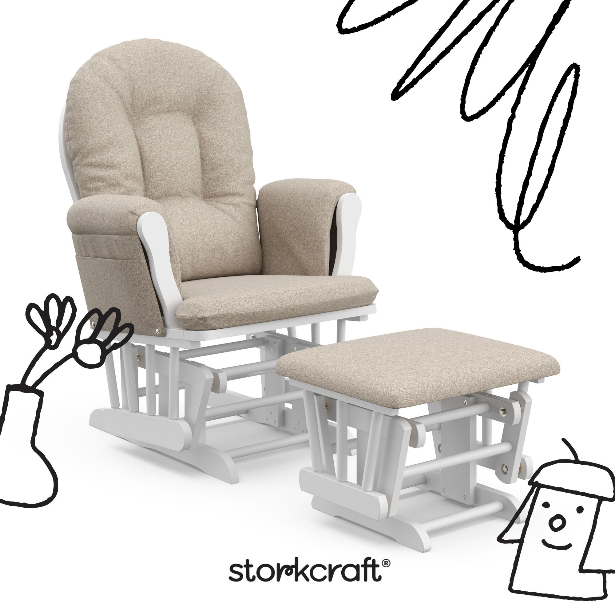 Storkcraft Hoop Glider and Ottoman