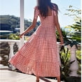 thumbnail image 4 of Fridja Robe à Fleurs à Pois pour Femmes Sans Manches Col Carré Robe Longue Florale, 4 of 8