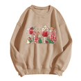 thumbnail image 4 of VBARHMQRT Chandail en Molleton d'Automne pour Femmes Automne Hiver Noël Snowman Sweat à Capuche Imprimé en Verre, 4 of 4