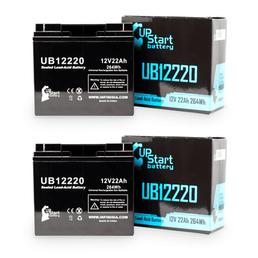 2x Pack - Compatible Amigo Mobility ValueShopperXL Battery - Replacement UB12220 Universal Sealed Lead Acid Battery (12V, 22Ah, 22000mAh, T4 Terminal, AGM, SLA)