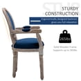 thumbnail image 6 of HOMCOM Vintage Dining Chair with Round Back, Thick Sponge Padded Seat and Section Armrest with Wood Frame, Blue, 6 of 9