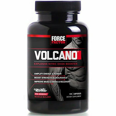 FORCE FACTOR VOLCANO Pre Workout - L'Oxyde Nitrique Booster 120 Ct
