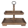 thumbnail image 1 of homeroots kitchen & dining 389322 Two Tiered Wooden Serving Stand, 1 of 1