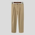 thumbnail image 4 of INCERUN Men's Smart Straight Wide Leg Casual Pants Formal Simple Long Trousers, 4 of 7