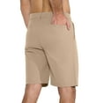 thumbnail image 3 of Men's Golf Shorts 9" Casual Dress Shorts Stretch Quick Dry UPF 50+ Lightweight Flat Front Work Shorts with 5 Pockets Dark Khaki 32, 3 of 8